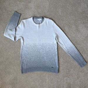 Calvin Klein Men's White & Gray Crewneck Sweater